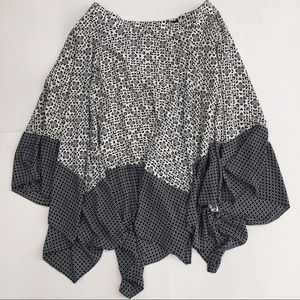 Asymmetrical Black and Cream Skirt